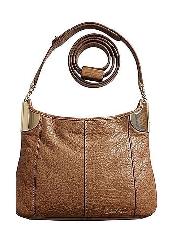 Tre Vero Cognac Brown Pebbled Hobo Leather Shoulder Bag (view 2)