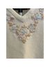 Liz Claiborne 100% Cotton Floral Ivory Pink Blue Pullover Sweater Size M - photo 8