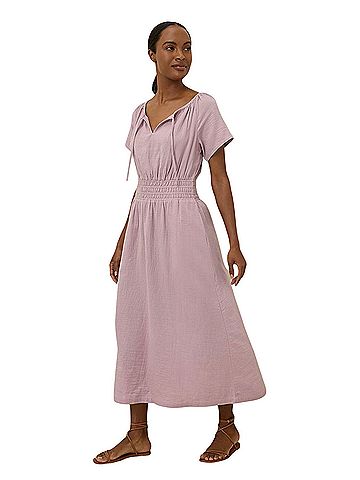 Pact Organic Coastal Double Gauze Boho Midi Dress Casual Dress (view 2)