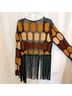 Water Lily Graphic Black Tan Jacket Size M - photo 5