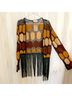 Water Lily Graphic Black Tan Jacket Size M - photo 4