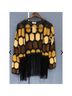 Water Lily Graphic Black Tan Jacket Size M - photo 6