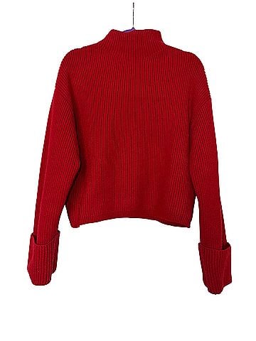 MNG ribbed sweater with Perkins neck Pullover Sweater (view 1)