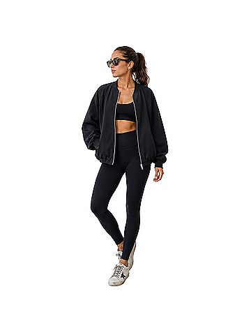 Zara Lined Bomber Jacket (view 1)
