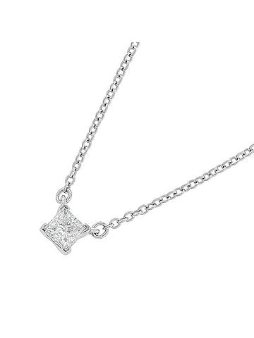 Tiffany & Co. Tiffany &amp; Co. Solitaire Square Diamond Necklace, 1P (approx. 0.12ct), Pt950 Platinum. (Tiffany Pendant) (view 1)