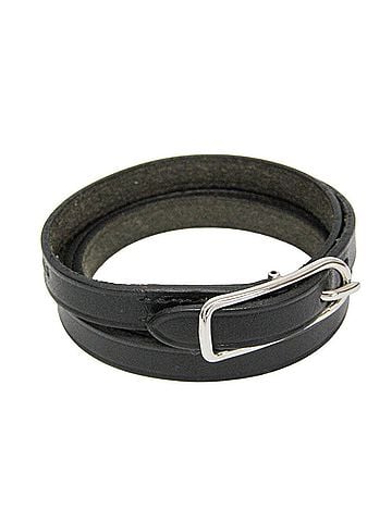 Hermès Hermes Hapi API I 4-strand Bracelet Choker Leather,Metal Bangle Silver,Black (view 1)