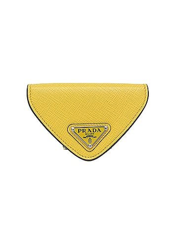 Prada Prada Saffiano 2MM004 Men,Women Leather Coin Purse/coin Case Yellow (view 1)
