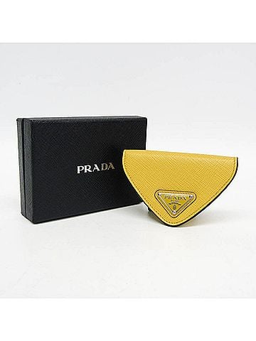 Prada Prada Saffiano 2MM004 Men,Women Leather Coin Purse/coin Case Yellow (view 2)