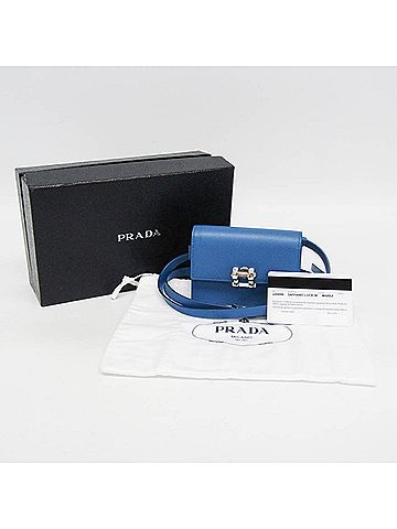 Prada Prada Saffiano Lock 2ZH098 Mini Pouch Women,Men Leather Pouch,Shoulder Bag Blue (view 2)