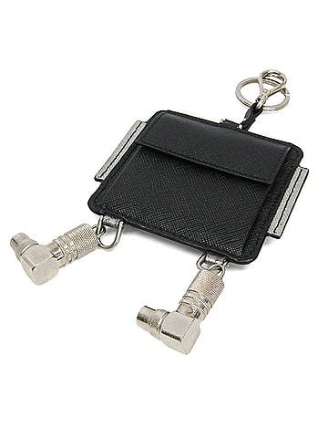 Prada Prada Saffiano Robot Key Ring Men,Women Leather,Metal Coin Purse/coin Case Silver,Navy (view 2)