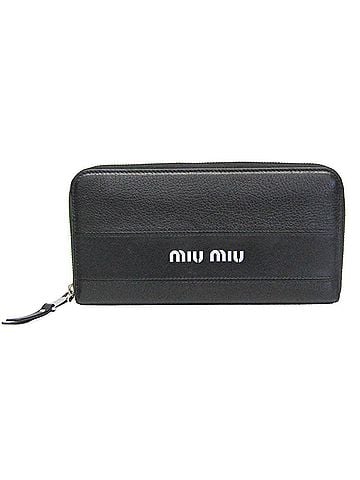 Miu Miu Miu Miu Madras City 5ML506 Women's Leather Long Wallet (bi-fold) Black (view 1)