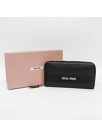 Miu Miu Miu Miu Madras City 5ML506 Women's Leather Long Wallet (bi-fold) Black (view 2)