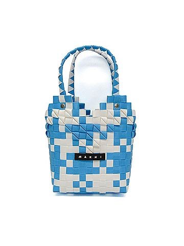MARNI Marni Kids Line Diamond Basket Bag Girls,Women Polypropylene,Leather Handbag Light Blue,White (view 1)