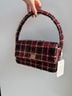 Anine Bing Checkered-gingham Chevron-herringbone Red Black White Shoulder Bag One size - photo 4