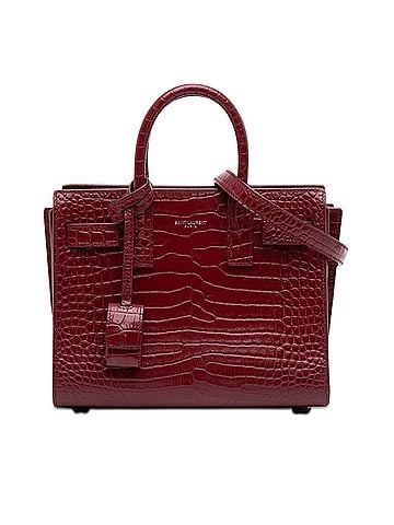 Saint Laurent Nano Croc Embossed Leather Sac De Jour Satchel (view 1)