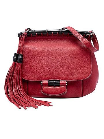 Gucci Medium Leather Bamboo Nouveau Fringe Crossbody (view 1)