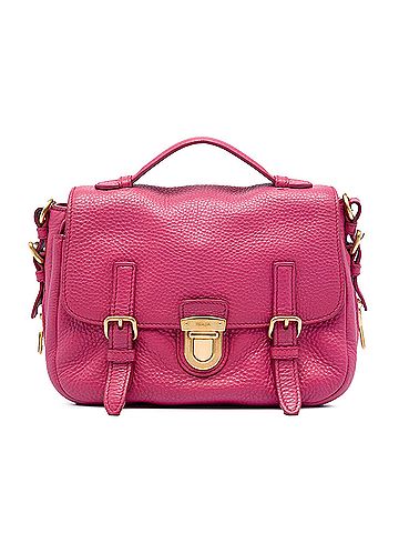 Prada Vitello Daino Push Lock Double Buckle Messenger Bag (view 1)
