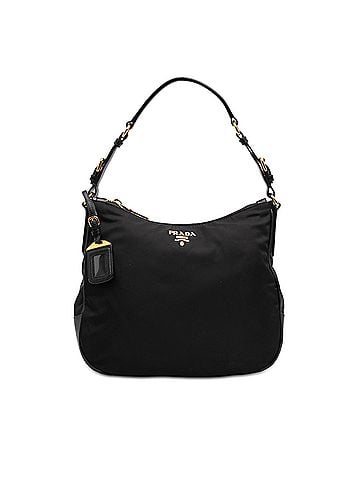 Prada Saffiano Trimmed Tessuto Shoulder Bag (view 1)