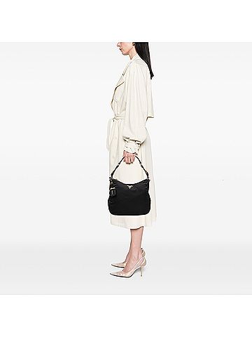 Prada Saffiano Trimmed Tessuto Shoulder Bag (view 2)