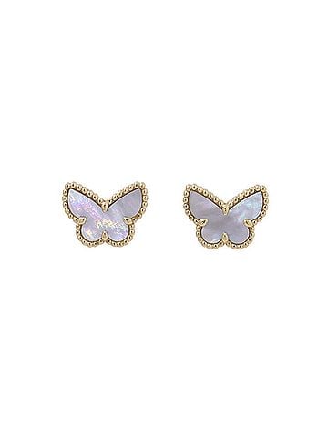 Van Cleef & Arpels Van Cleef &amp; Arpels Sweet Papillon Mother-of-Pearl Earrings, 18K Yellow Gold (VCARN5JM00) (view 1)