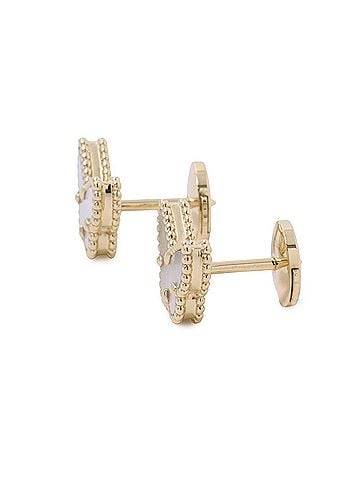 Van Cleef & Arpels Van Cleef &amp; Arpels Sweet Papillon Mother-of-Pearl Earrings, 18K Yellow Gold (VCARN5JM00) (view 2)