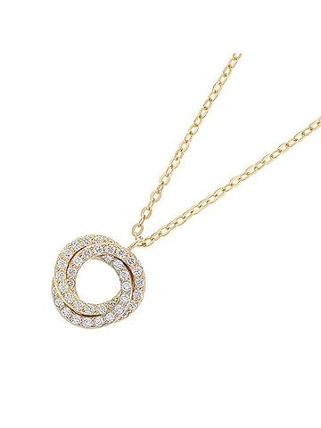 Cartier Cartier Trinity Necklace Pendant with 42 Diamonds (0.11ct total), 18K Yellow Gold, Pink White Gold (B7224808). Diamond Pave in and Gold. (view 1)