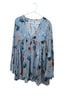 Free People Floral Blue Long Sleeve Blouse Size S - photo 1
