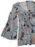 Free People Floral Blue Long Sleeve Blouse Size S - photo 4