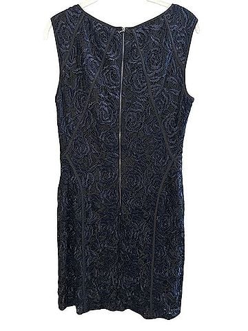 Ann Taylor Navy Blue Lace Midi Sheath Dress Cocktail Dress (view 2)