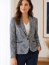 Tommy Hilfiger 100% Polyester 2% Spandex Paisley Gray Black Blazer Size 6 - photo 11