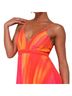 Lulus 100% Polyester 4% Spandex 96% Polyester Print Orange Pink Yellow Casual Dress Size S - photo 2