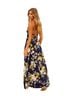 AaKaa 100% Rayon Floral Blue Yellow Casual Dress Size S - photo 2