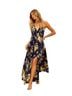 AaKaa 100% Rayon Floral Blue Yellow Casual Dress Size S - photo 1