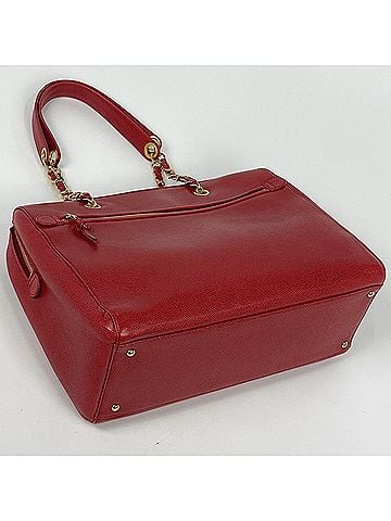 Chanel Chanel tote bag, Coco Mark, chain, caviar leather, red, women's. (view 2)
