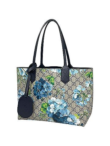 Gucci Gucci GG Blooms Reversible Tote Bag, Floral Pattern, Supreme, Beige &amp; Blue, 372613, Women's (view 1)