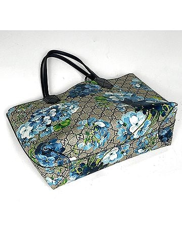 Gucci Gucci GG Blooms Reversible Tote Bag, Floral Pattern, Supreme, Beige &amp; Blue, 372613, Women's (view 2)