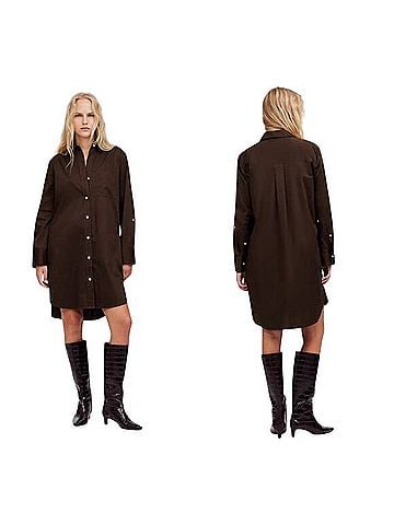 Madewell Y Neck Relaxed Shirtdress Casual Dress (view 1)