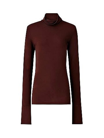 Joseph High Neck Crepe Jersey Turtleneck Top Long Sleeve Turtleneck (view 1)