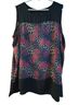 Signature collection 100% Polyester Floral Animal Print Black Red Sleeveless Blouse Size 2X - photo 1