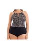 Catalina Polka Dots Black White Brown One Piece Swimsuit Size XL - photo 4