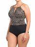 Catalina Polka Dots Black White Brown One Piece Swimsuit Size XL - photo 6