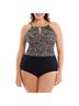 Catalina Polka Dots Black White Brown One Piece Swimsuit Size XL - photo 5