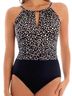 Catalina Polka Dots Black White Brown One Piece Swimsuit Size XL - photo 1