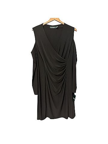Lauren by Ralph Lauren Cold Shoulder Ruched Wrap Dress Cocktail Dress (view 1)