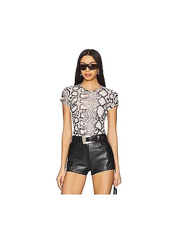 ALLSAINTS mesh animal print Short Sleeve Blouse (view 1)