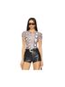 ALLSAINTS Animal Print Black White Short Sleeve Blouse Size 4 - photo 1