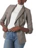 White House Black Market Houndstooth Gray White Blazer Size 10 - photo 1
