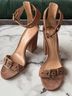 Gianvito Rossi 100% Suede Tan Sandals Size EU 37 1/2 - photo 4