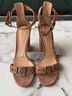 Gianvito Rossi 100% Suede Tan Sandals Size EU 37 1/2 - photo 3