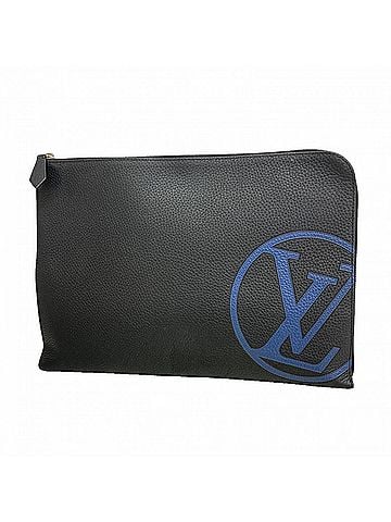Louis Vuitton Louis Vuitton Clutch Bag, Taurillon Leather, Pochette Jour GMNM M67763, Noir (Black), LV Circle Men's (view 1)